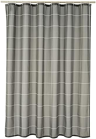Cortina de chuveiro de tecido do Basics da com ilhós e ganchos - 72 x 72 polegadas, marinho marinho marroquino