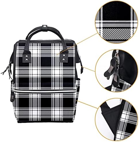 Mochila VBFOFBV Backpack, mochila de fraldas grandes, mochila de viagem, mochila de laptop para mulheres, verificação xadrez