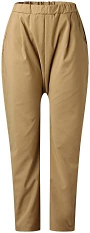 Calças de caminhada Mulheres calças de perna larga para mulheres Calças casuais de cintura alta trabalham calças solteiras