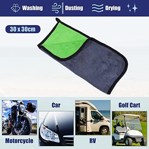 X Autohaux 4pcs Microfibre Secking Toalha 30 x 30cm 600gsm Altamente absorvente de pano de secagem de carros Cleanner
