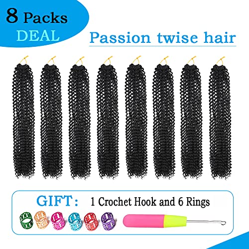 Cabelo de paixão cabelos de onda de água de 24 polegadas para mulheres negras 8 pacotes paixão Torcer cabelo de crochê