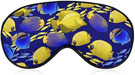 Máscara ocular do grupo de peixes tropicais com alça ajustável para homens e mulheres noite de viagem de viagem