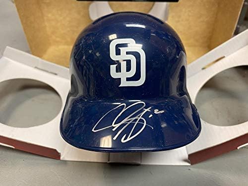 Carlos Asuaje San Diego Padres assinou mini capacete Beckett R07259