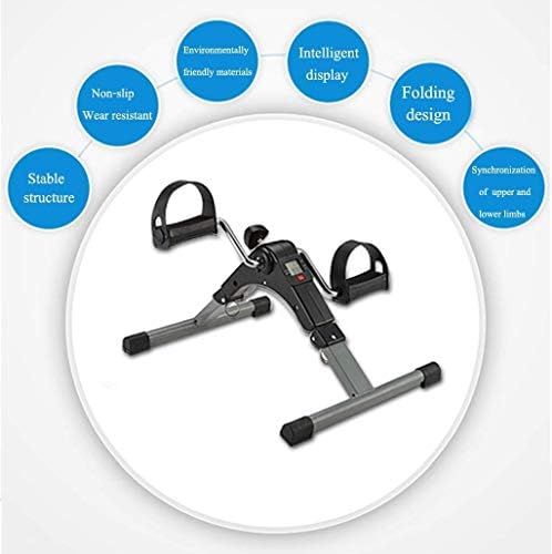 YFDM Fitness Pedal portátil dobramento estacionário sob bicicleta de exercício interno para braços fisioterapia com as pernas com contador de calorias 53,5 * 37 * 39,5 cm