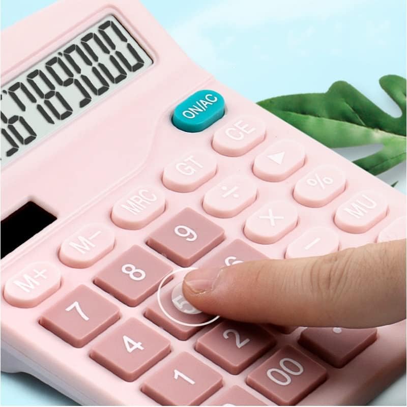 Calculadora solar de mesa de 12 dígitos da Quul Blue Pink 12 Digit Buttons grandes Ferramenta de contabilidade de negócios financeiros