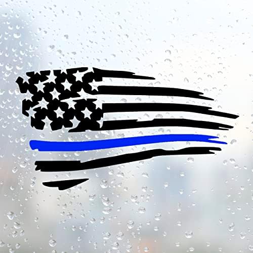 Decalques de crachás policiais de linha azul fina de gritkulture 4 polegadas x 3,6 polegadas adesivos de decalque de decalque da polícia linha azul