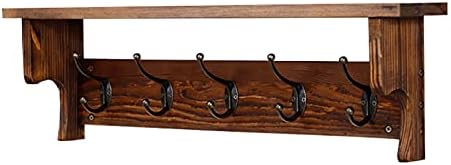 Prateleira flutuante de bambu qffl, ganchos de entrada, decoração de parede, rack de chave, fácil de instalar, porte de carga