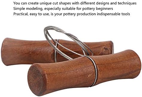 Cortador de argila de arame, ferramenta de argila de argila de aço inoxidável ferramenta de queijo de corte de massa com alças de madeira ferramenta de artesanato de arte de cerâmica de cerâmica de cerâmica