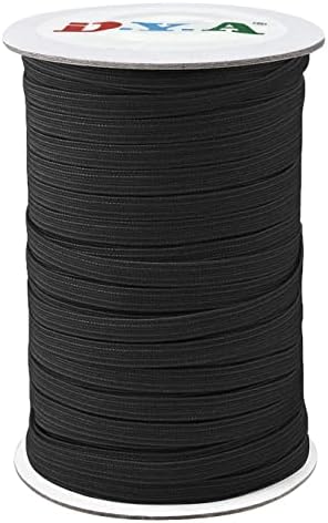 Banda elástica de dya elástico elástico elástico elástico corda bungee para costurar elástico e criar 8 mm 50 jardas preto
