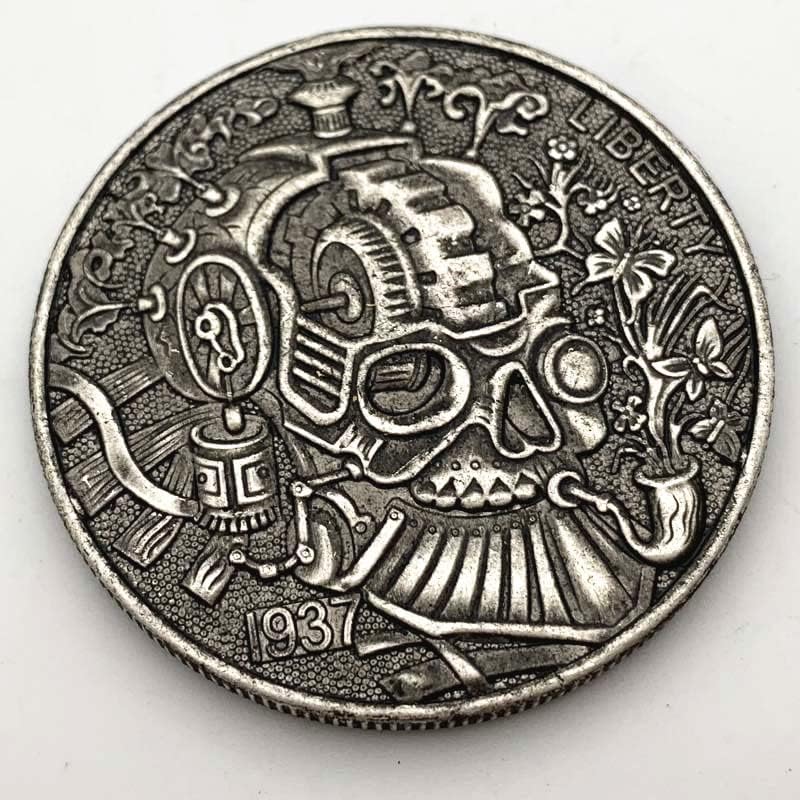 1937 American e sem -teto Coin Machine de cobre Antigo escultura profunda Medalha comemorativa Copper Coleção de moedas de moeda de