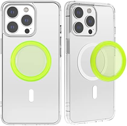 Metisinno Base magnética transparente para garras de telefone PopSocket e estojos para iPhone MagSafe, Neon Green