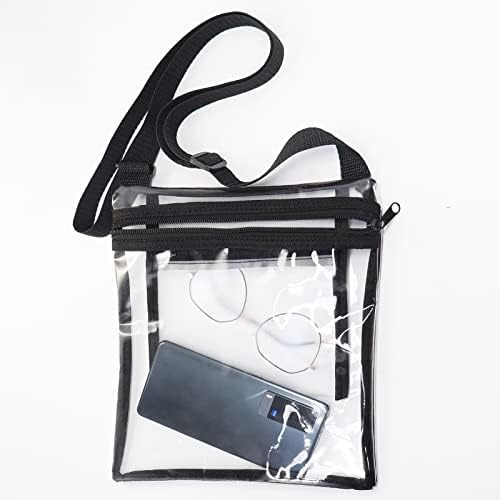 Clear Bag Stadium Mini aprovado por meio da bolsa de bolsa de corpo cruzado Bola de ombro transparente com bolso interno