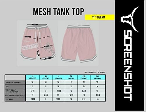 Captura de tela Mente Mens Premium Urban Sreetwear Moda de Moda de Moda de Mesh - Time esportivo Athletic Sports Color 11 Curtos