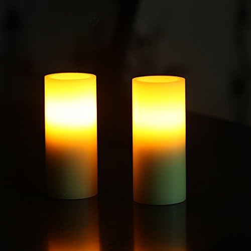 Dê uma vela LED sem chamas suave, vela votiva elétrica de cera real, marfim, 2 d x 4 h, pacote de 2