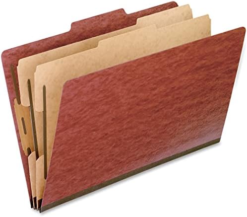 Pastas de classificação de prensas com tampo superior pendaflex, 2/5 corte, tamanho legal, vermelho de tijolo, 10 por caixa