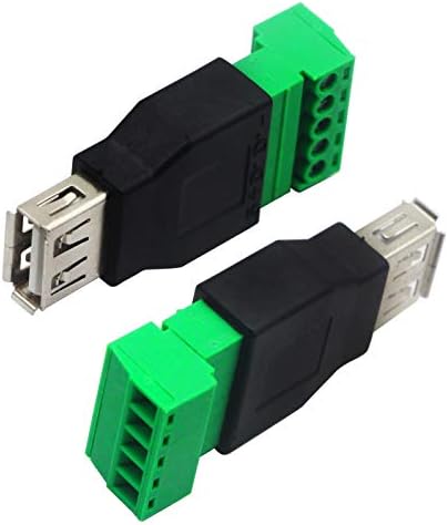 CGTime USB 2.0 A parafuso Terminal Block Connector USB 2.0 Um plugue feminino a 5 pinos/caminho parafuso fêmea parafuso Terminais de