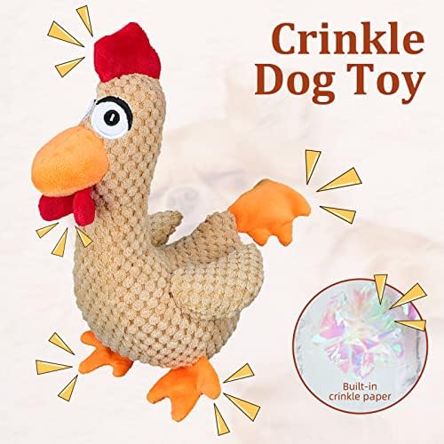 Yuepet grito brinquedos de cachorro de cachorro, brinquedos de cachorro de frango interativos de pelúcia de pelúcia com
