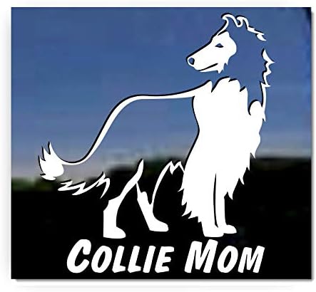 Mãe Collie | Decalque de janela de vinil de cachorro Rough