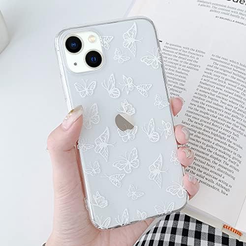 LCHULLE Butterfly Case Compatível com iPhone 13 Caso Moda Cara Projeto Butterfly Hollo