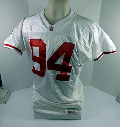 1995 San Francisco 49ers Dana Stubblefield 94 Jogo emitiu White Jersey 52 - Jerseys não assinados da NFL usada