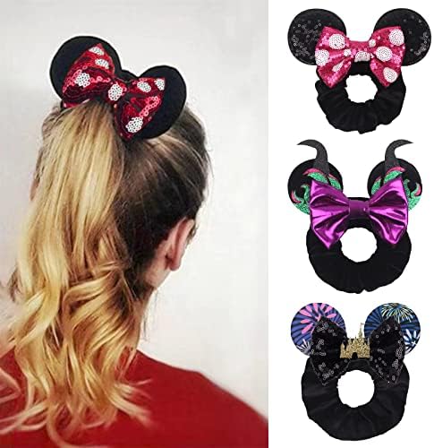 Conjunto de 4 orelhas de mouse para mulheres, meninas e adolescentes. Conjunto fofo de 4 orelhas de mouse acessórios para mulheres.