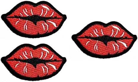 Red Bocal Kiss Patches Bocos Lipstick Lipstick Sexy Girls Cartoon Applique Bordered Blachar para camisetas Jackets Sapatos
