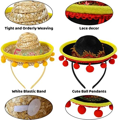 Joyin Cinco de Mayo Sombrero Band, 6 pacote para festivais de carnavais, Dia de Muertos Cinco de Mayo Sombrero Bandos, 6