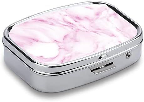 Caixa de comprimidos textura de mármore em forma de quadra quadrada caixa de comprimidos portátil Pillbox Vitamin Container Organizer