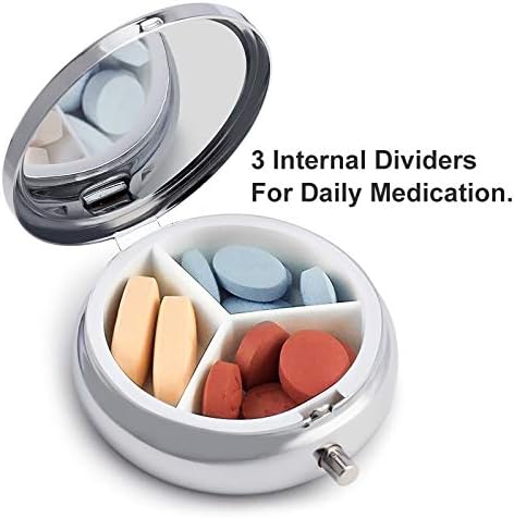 Caixa de comprimidos panda bolca branca ponto laranja padrão redonda remédios para comprimido portátil caixa de pillbox portátil