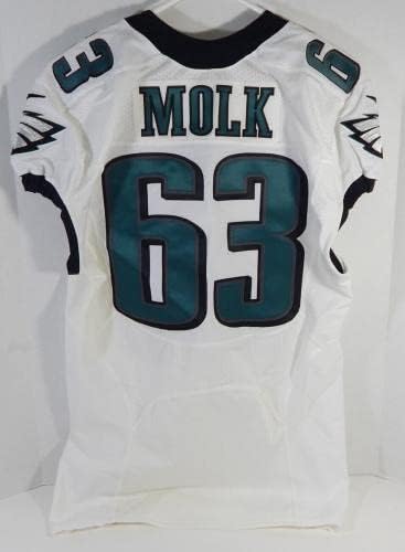 2014 Philadelphia Eagles David Molk 63 Jogo emitido White Jersey 46+4 734 - Jerseys de jogo NFL não assinado usada