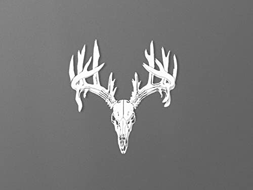 Loja Buck Deer Antlers Vinil adesivos de pára -choques de vinil adesivos de animais para carros caminhões laptops garrafas de água Notebooks de janelas | Branco | 7,0 polegadas de altura