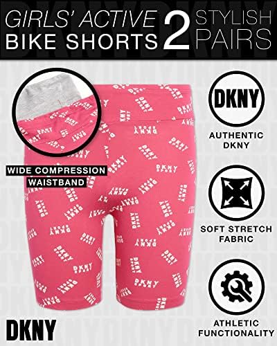 Shorts ativos de garotas dkny - shorts de bicicleta de pacote de 2 pacote - sob a dança de vestido e tocam shorts de ginástica para meninas