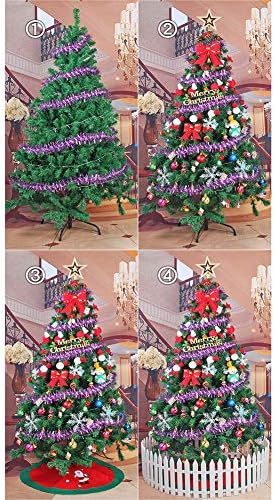 Árvore de Natal Artificial DLPY Inith Gold & Red Balls Ornament Trees in Stand Metal Legs Unsit para Holiday Rink ao ar