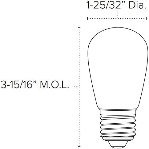 American Iluminação PS14F-E26-RE Profissional LED S14 Lâmpadas, lentes cerâmicas, premiáveis, 1,4 watts, 120V, vermelho, 25-pacote