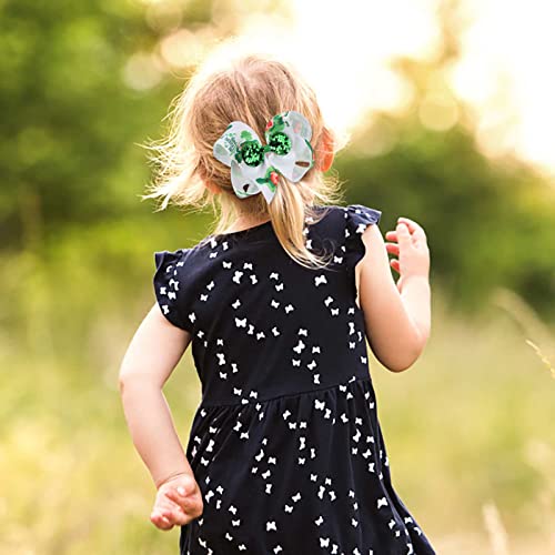 2023 New Baby St. Day Design Band Band Baço Bow Hair Irish Elastic Green Hair Clip Garotas Garotas para meninas