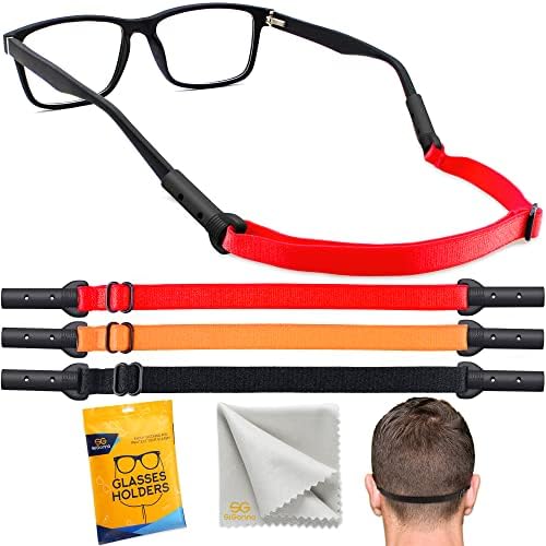 Portão de cinta de óculos sigonna - 3 Óculos ajustáveis ​​Correla de cinta, sem óculos de sol da cauda Strap para homens, mulheres,