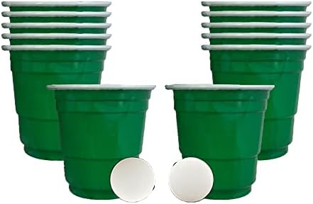 St. Patrick's - AT11 São Patrício de Beer Pong Drinking Game - Mini Copas de Plástico e Balls Coquetéis Favors de suprimentos - Pacote de festas de 14 peças Conjunto de 14 peças