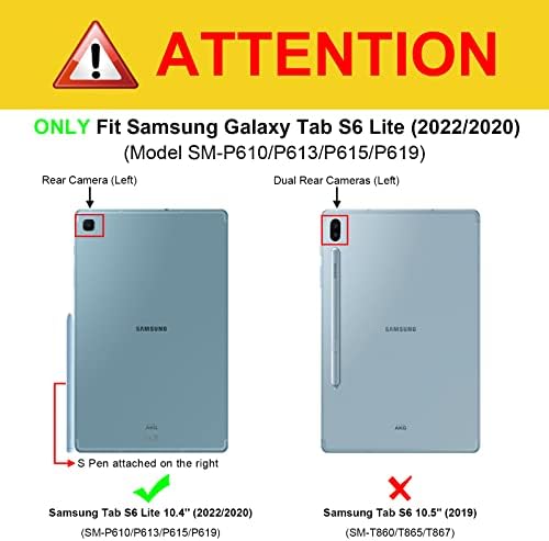 Fintie Slim Caso para Samsung Galaxy Tab S6 Lite 10,4 polegadas 2022/2020 Modelo com S Pen Holder - Trifold leve Stand com