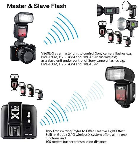 Kit flash godox v860iis ttl para câmeras Sony 1/8000s HSS GN60 com bateria recarregável Speedlight externo flash