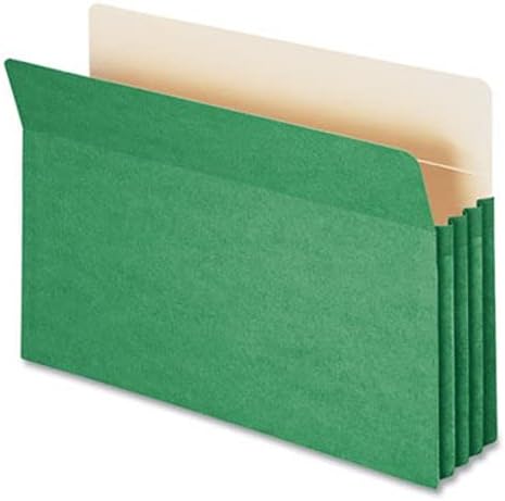 Smead 74226 3 1/2 polegada de arquivo colorido bolso de bolso reto Green Legal Green