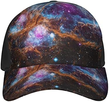 Universo Galaxy Space impresso Baseball Cap, boné de pai ajustável, adequado para corrida para qualquer clima e atividades ao ar livre preto