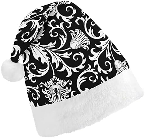 Damasco padrão floral chapéu de Natal macio macho de santa beanie engraçado para a festa festiva do ano novo de natal
