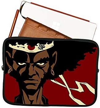 Bolsa de computador de laptop de samurai afro, capa de comprimido de manga de laptop de mangá, protetor de dispositivo