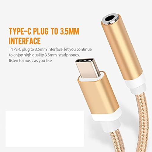 LhllHl USB C a 3,5 mm Jack Cable de áudio para o adaptador de celular Adaptador Music Auxiliar Connector Cable Converter