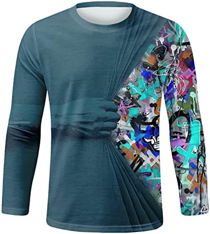 XXBR Mens Soldado Soldado T-shirts Longo Fall Street Street 3D Impressão Digital Treça atlética Treino atlético Tops de camiseta