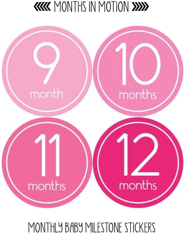 Adesivos mensais do bebê Milestone | Conjunto de adesivo de crescimento do recém -nascido do primeiro ano de 24 meses