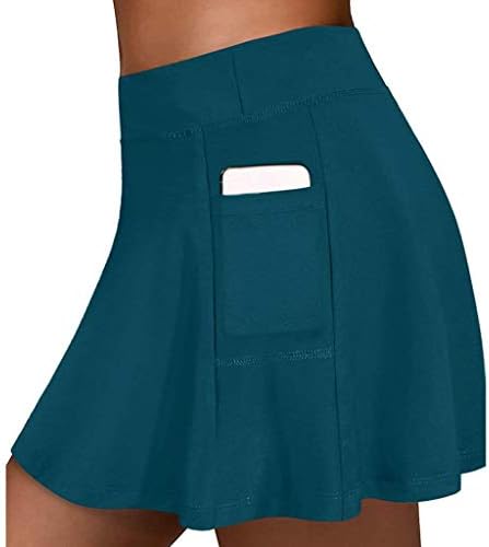 As saias femininas de tênis administram mini saia de ioga shorts internos bolsos de golfe esportivos esportivos esportivos