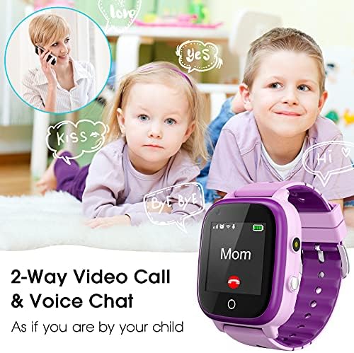 4G Kids Smart Watch With GPS Tracker and Calling, IP67 à prova d'água, ligações bidirecionais, rastreador de GPS, SOS Kids Cell Teleple Watch para 3-14 meninas meninas meninas de Natal Birthday Birthday Gifts Gifts