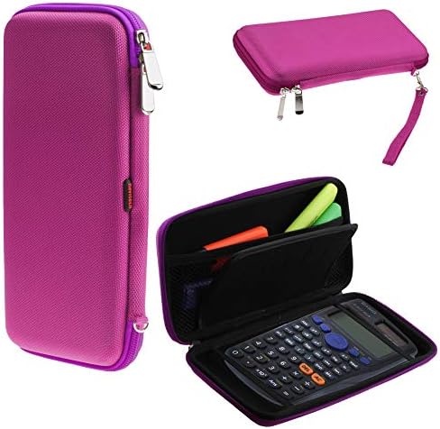 Calculadora de gráficos de Navitech Purple Casal/tampa com bolsa de armazenamento compatível com o Casio FX-CG20