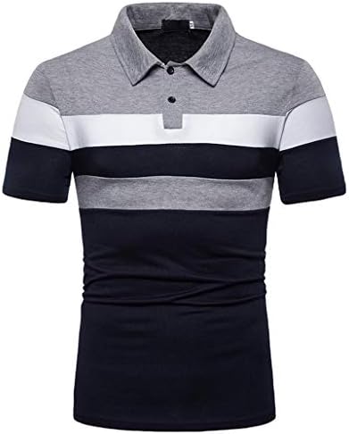Camisas para homens, camisa de golfe masculina tampos musculares de manga curta 1/4 zíper de colarinho de lapla